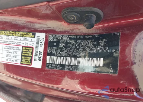 2011 Toyota Sienna Le V6 z USA, uszkodzony, nr VIN 5TDKK3DCXBS094154